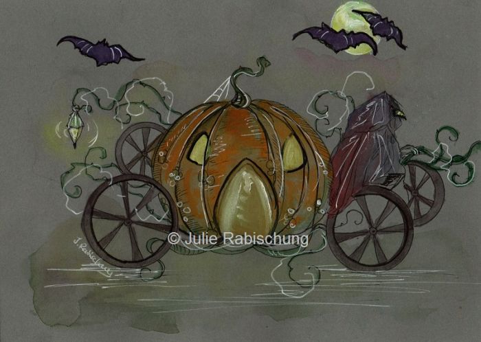 Spooky pumpkin carriage by Julie Rabischung